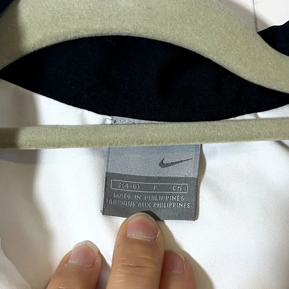 Nike White with Black Trim S (4-6) Jacket Full Zip Pockets - Picture 9 of 9